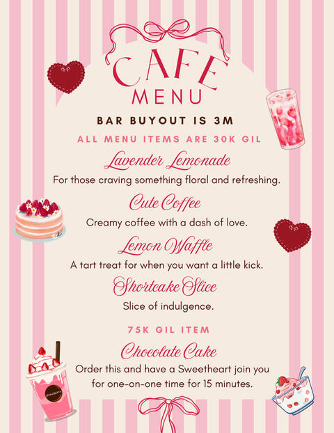 Cafe Menu
